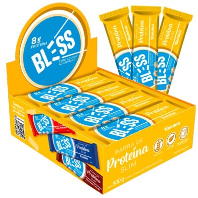 Barra de Proteina Bless Sem Açucar 25g com 12 unidades na caixa Banana