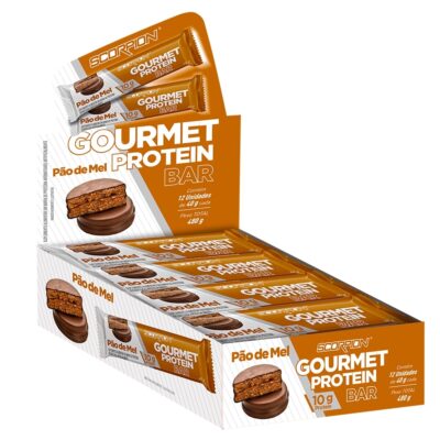 Barra de Proteína Scorpion 40g Gourmet Protein (12 unidades na caixa) Pão de Mel